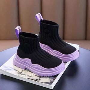 Girls shoes knitted shoes high-top breathable sz 3 sale